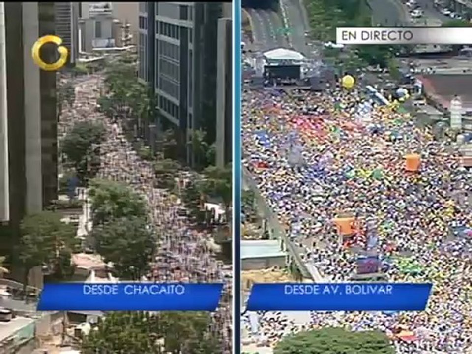 En Video: Seguidores de Capriles colman calles de Caracas rumbo a la Bolívar