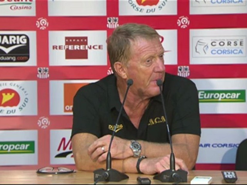 Conférence de presse AC Ajaccio - Stade Brestois 29 : Alex  DUPONT (ACA) - Landry CHAUVIN (SB29) - saison 2012/2013