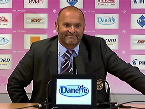 Conférence de presse Evian TG FC - FC Lorient : Pascal DUPRAZ (ETG) - Christian GOURCUFF (FCL) - saison 2012/2013