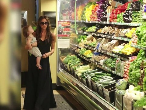 Victoria Beckham Takes Baby Harper Food Shopping