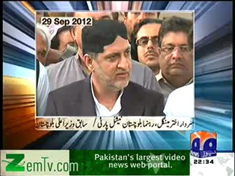 Aaj kamran khan ke saath on Geo news - 1st october 2012 FULL