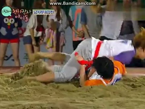 121001 Idol﻿ Wrestling Show MBC Chuseok Special (Himchan after his fight with Hoon)