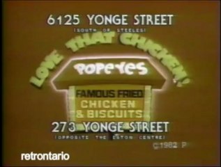 Popeyes Chicken Now in Toronto 1985