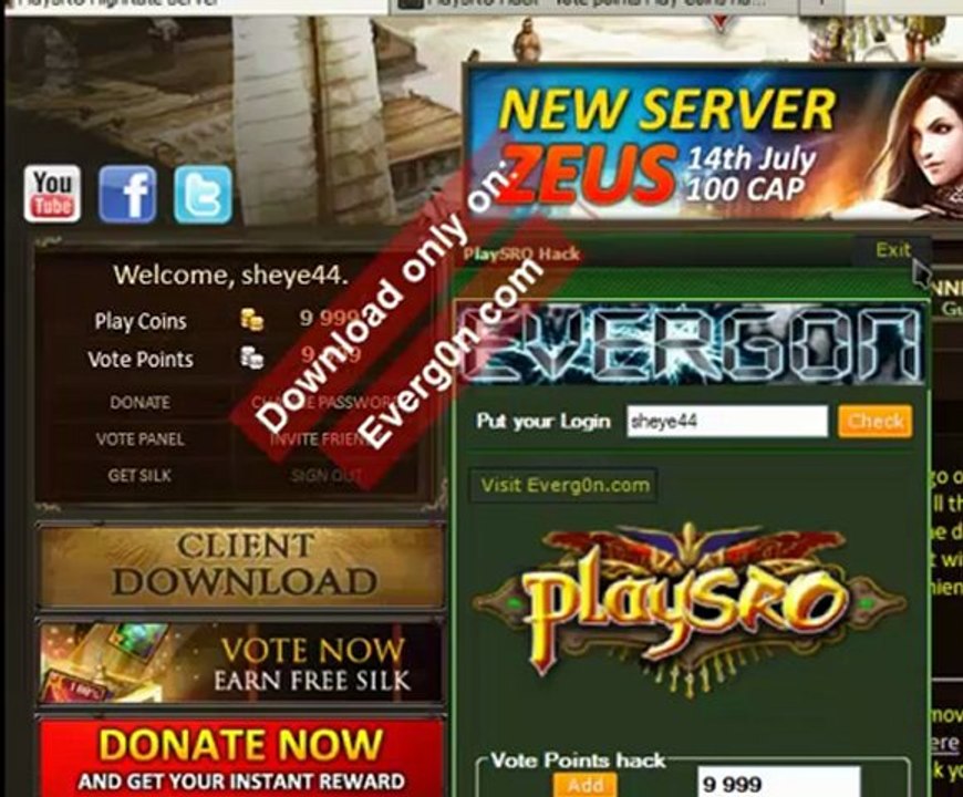PlaySRO Hack - Vote Points Hack - Play Coins by Everg0n