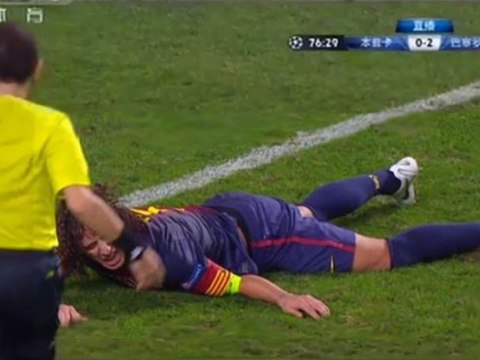 Carles Puyol se casse le bras
