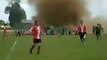 Unseen Tornado stormed the football field-players continued to match