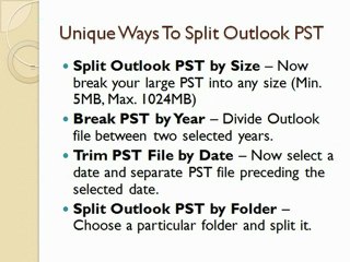 Split Outlook PST