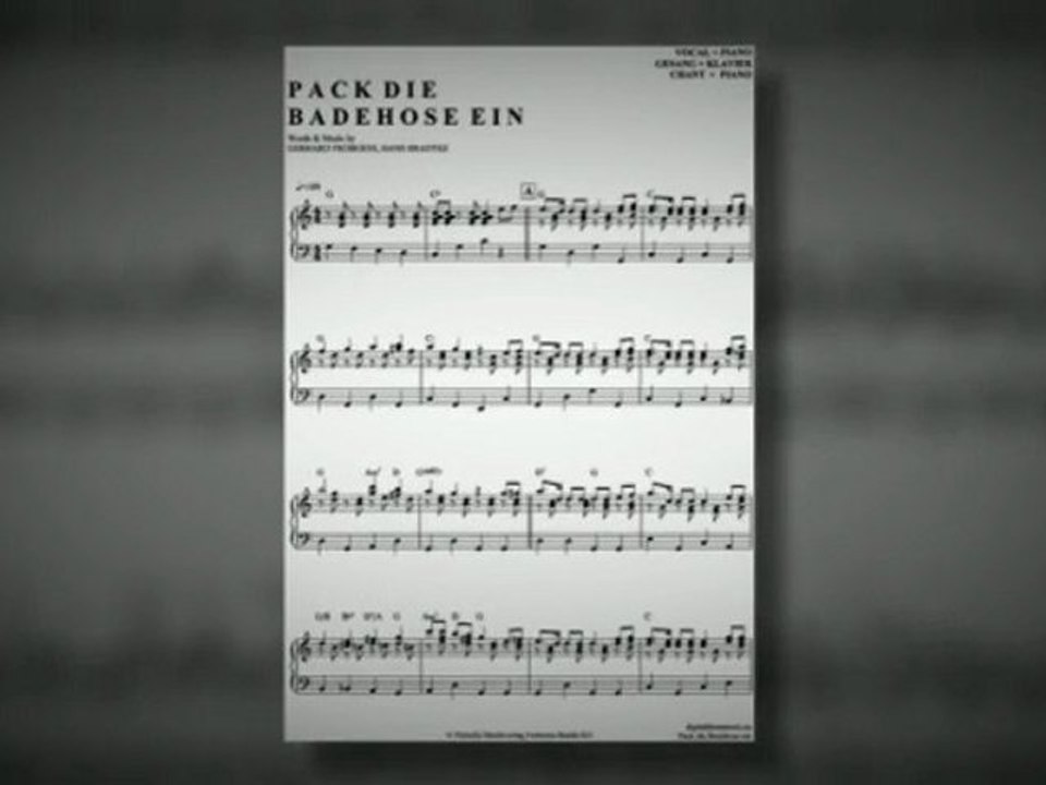 Noten bei notendownload - Pack die Badehose ein (Conni Froboess)