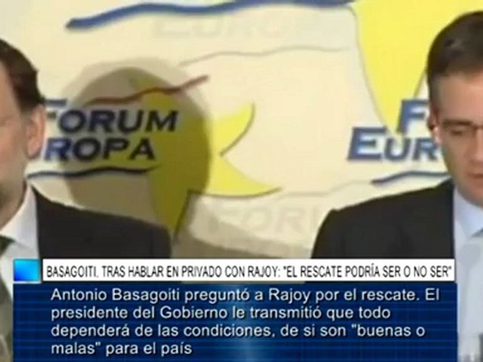 Basagoiti, tras hablar en privado con Rajoy: "El rescate podría ser o no ser"