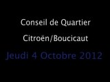 Conseil de Quartier Citroën/ Boucicaut du Jeudi 4 Octobre 2012