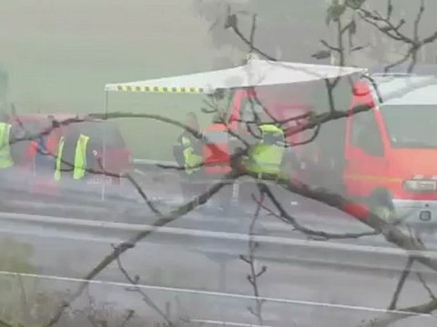 Nationale 4 : l'unité risques chimiques des pompiers intervient