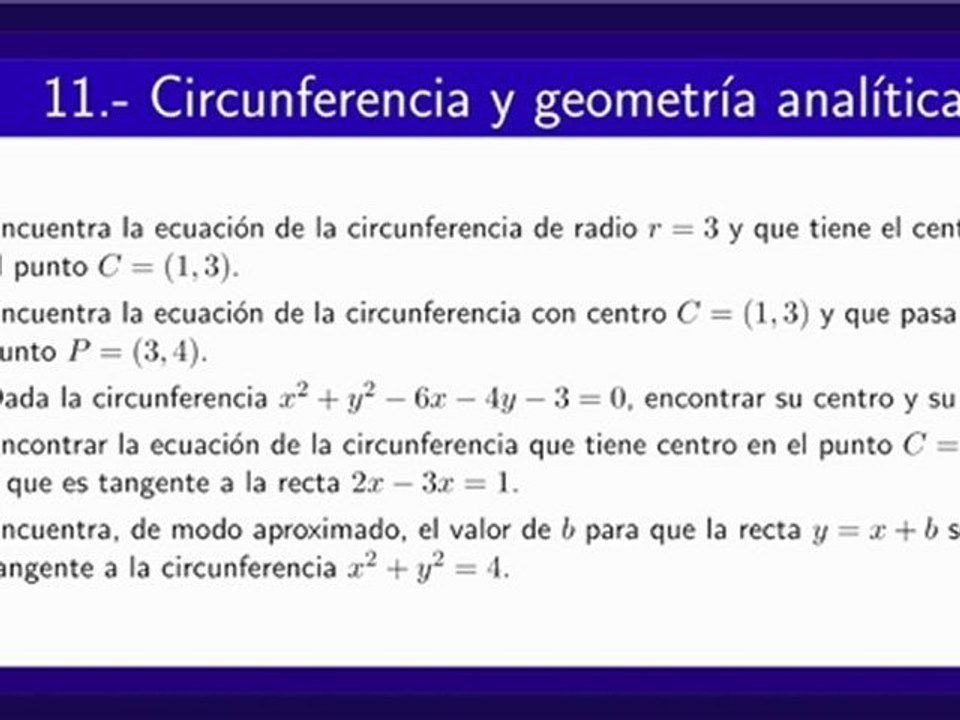 11 Geogebra y Matemáticas. Circunferencia y geometría analít