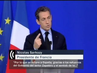Sarkozy dice que España ya no está en primera línea de la crisis
