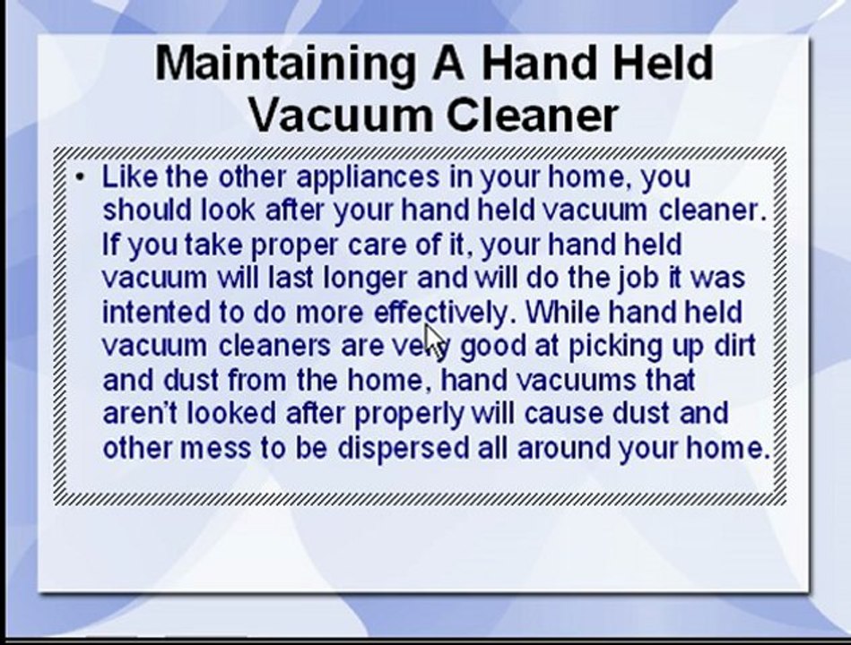 handheld vacuum cleaners-how to maintain a hand vac