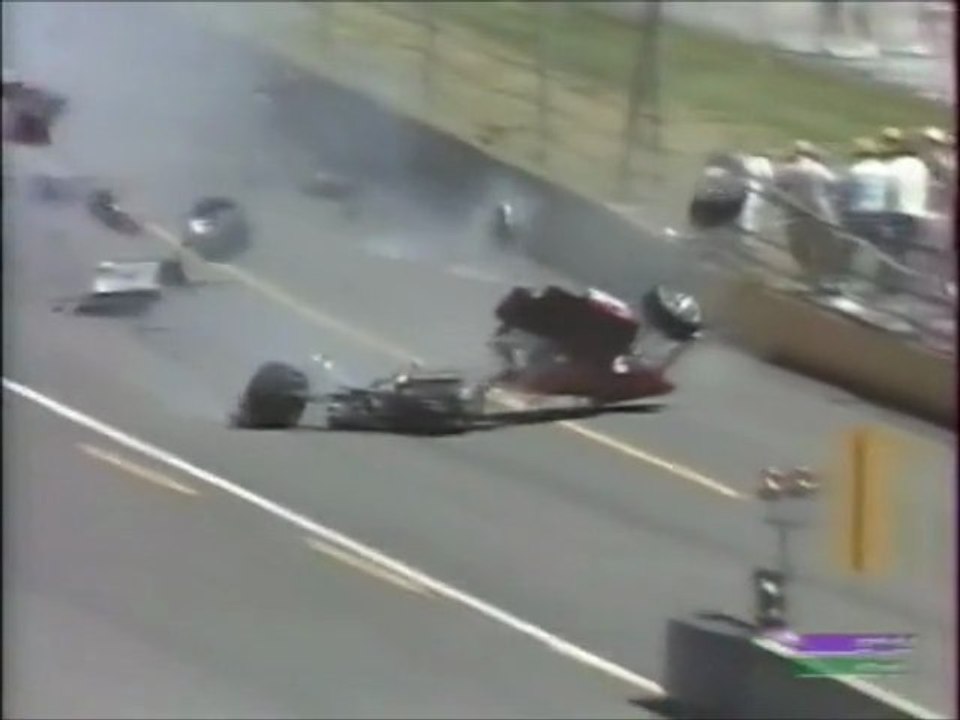 CART Indy 500 1989 Massive crash Cogan en franc...