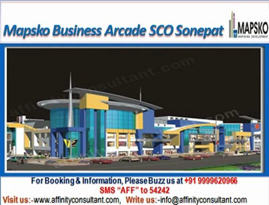 Mapsko Business Arcade @09999684166 SCO Commercial Plots Sonepat