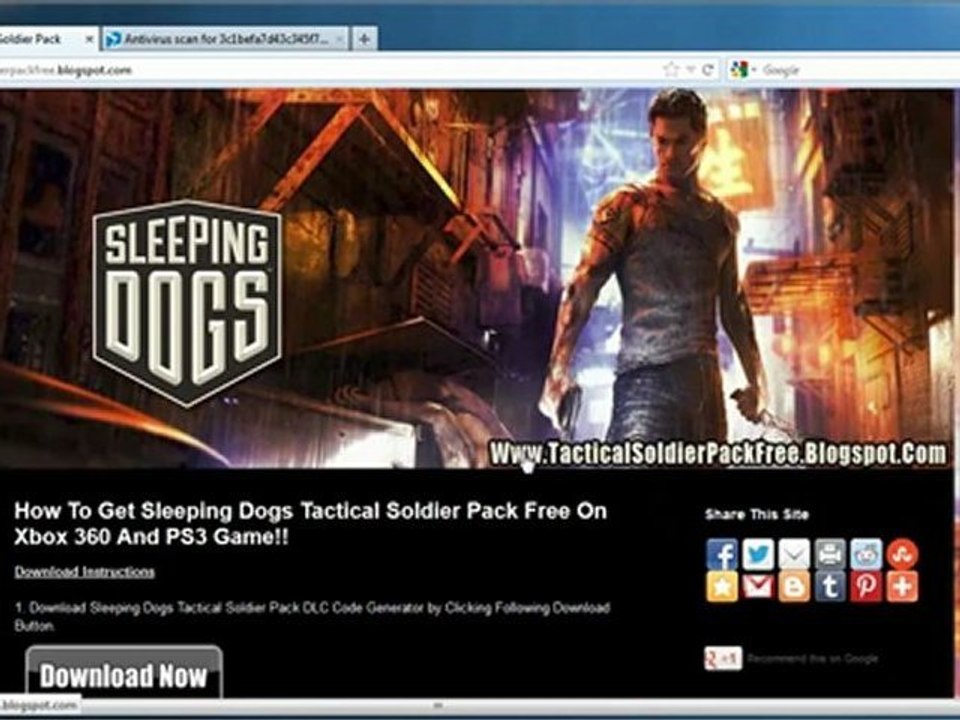 Sleeping Dogs Georges Tactical Soldier Pack DLC Free on Xbox 360 And PS3