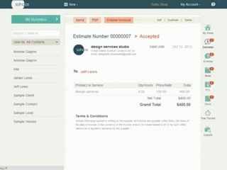 Free Online Invoicing System from SohoOS