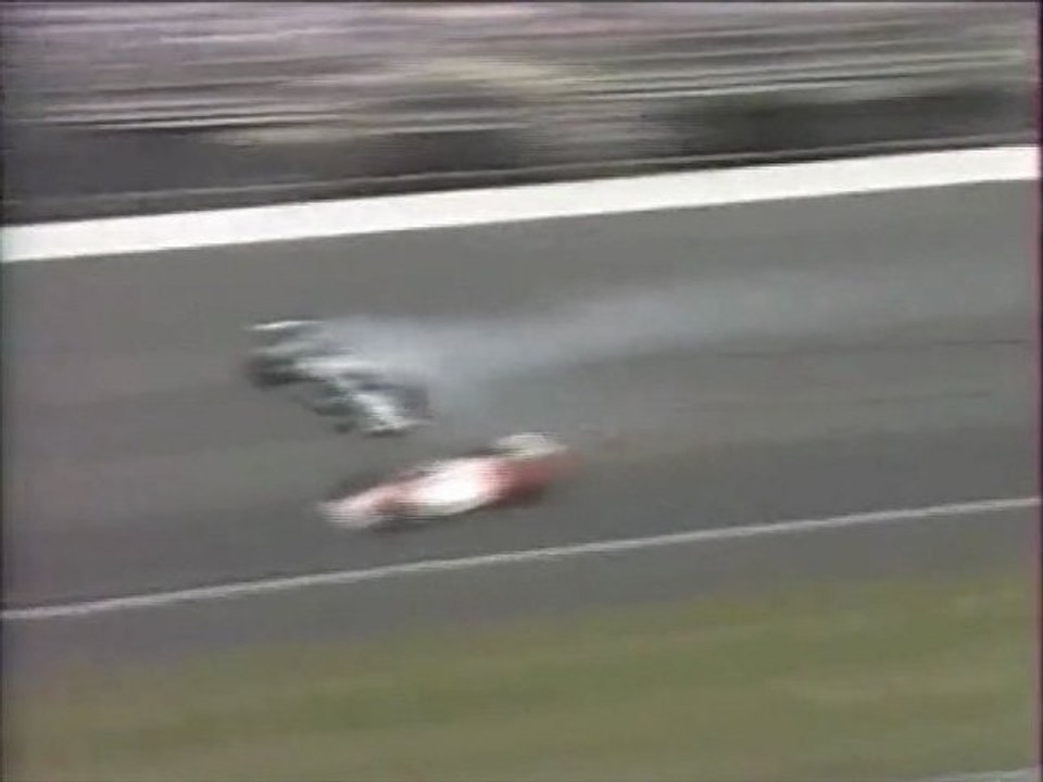 CART Indy 500 1989 Finish Fittipaldi win Unser Jr crash en francais (TV sport)