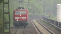 Züge bei Kamp-Bornhofen, 181, Alpha Trains-Crossrail 185, Railion 185, 145, 152, 101, 428