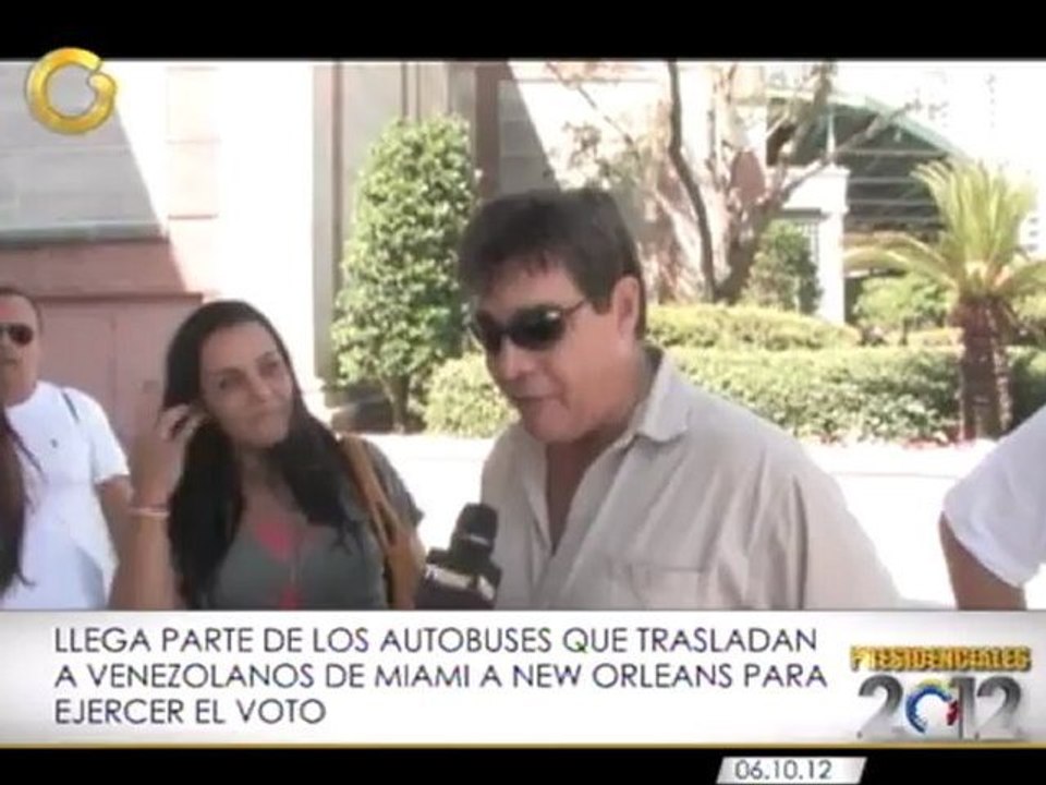 Llegan autobuses con electores venezolanos a Nueva Orleans