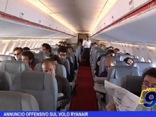 Annuncio offensivo sul volo Ryanair