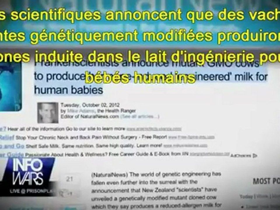 Infowars: Une Vache Manipulée Génétiquement Pour Produire du Lait Humain