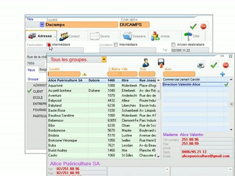 CRM - Optimizze: Encodage d'un intermédiaire d'adresse - ERP - v16