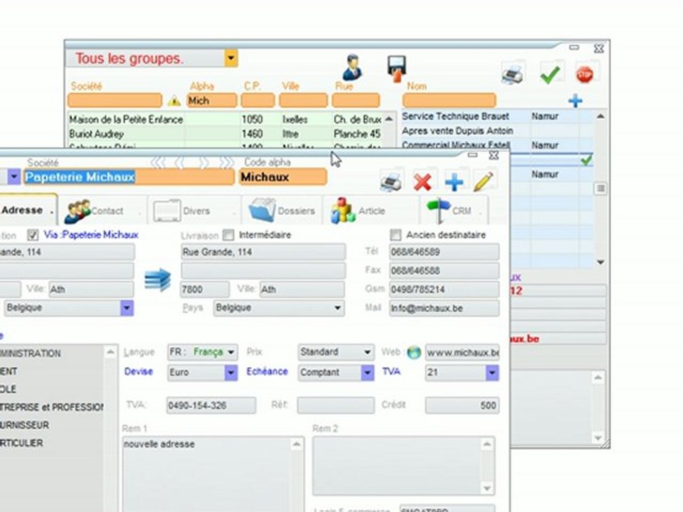 CRM - Optimizze: Editer un client / fournisseur / prospect dans l'annuaire - ERP - v16