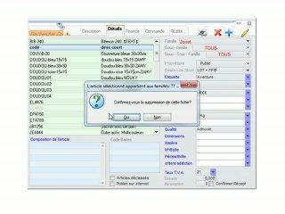 Articles - Optimizze: Suppression d'un article - ERP - v16