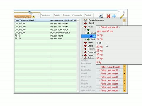 Articles - Optimizze: Filtrage des articles - ERP - v16