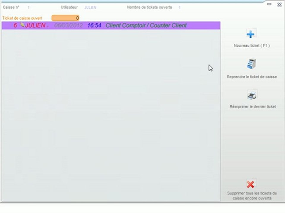 Caisse - Optimizze: Ouvrir une caisse - ERP - v16