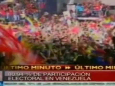 Chávez, reelegido presidente con el 54,42% de los votos