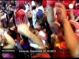 Chavez supporters celebrate election victory - no comment