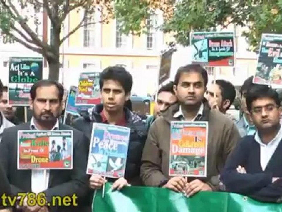Asim Khan, President Pti London.  PTI UK protested against US Drone Attacks in Pakistan