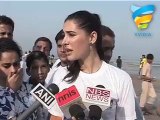 Nargis Fakhri Supports Go Green Initiative at Juhu