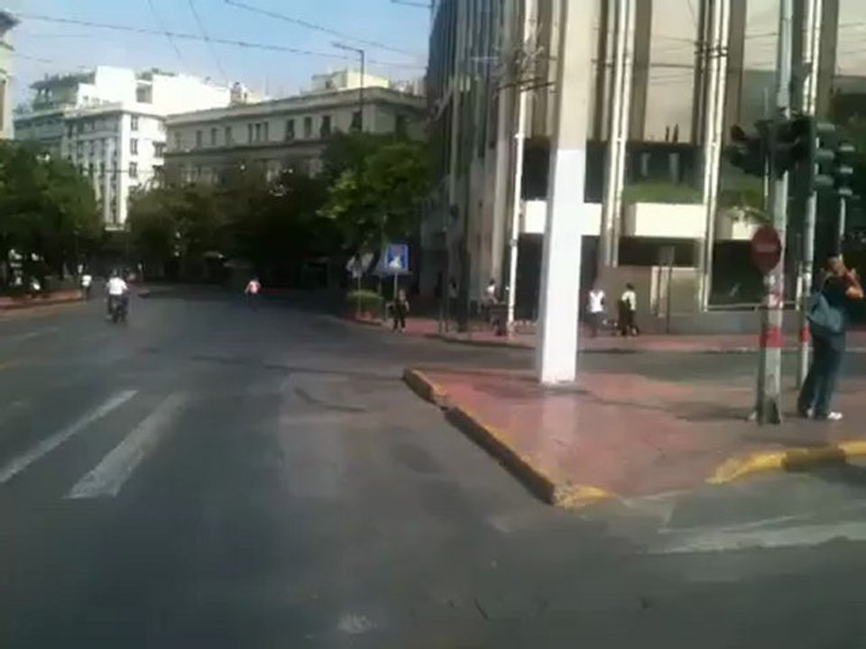 Εικόνα από το κέντρο λίγο πριν την επίσκεψη Μέρκελ