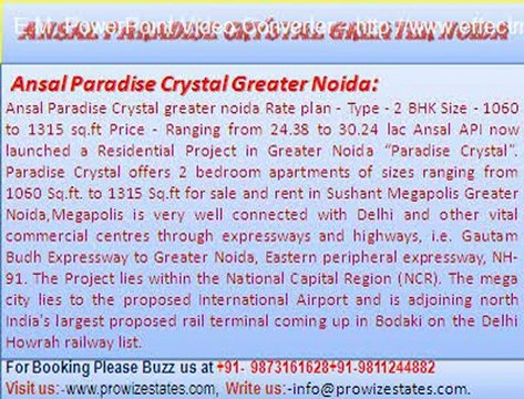 Ansal Paradise Crystal@Greater Noida Ansal Apartments