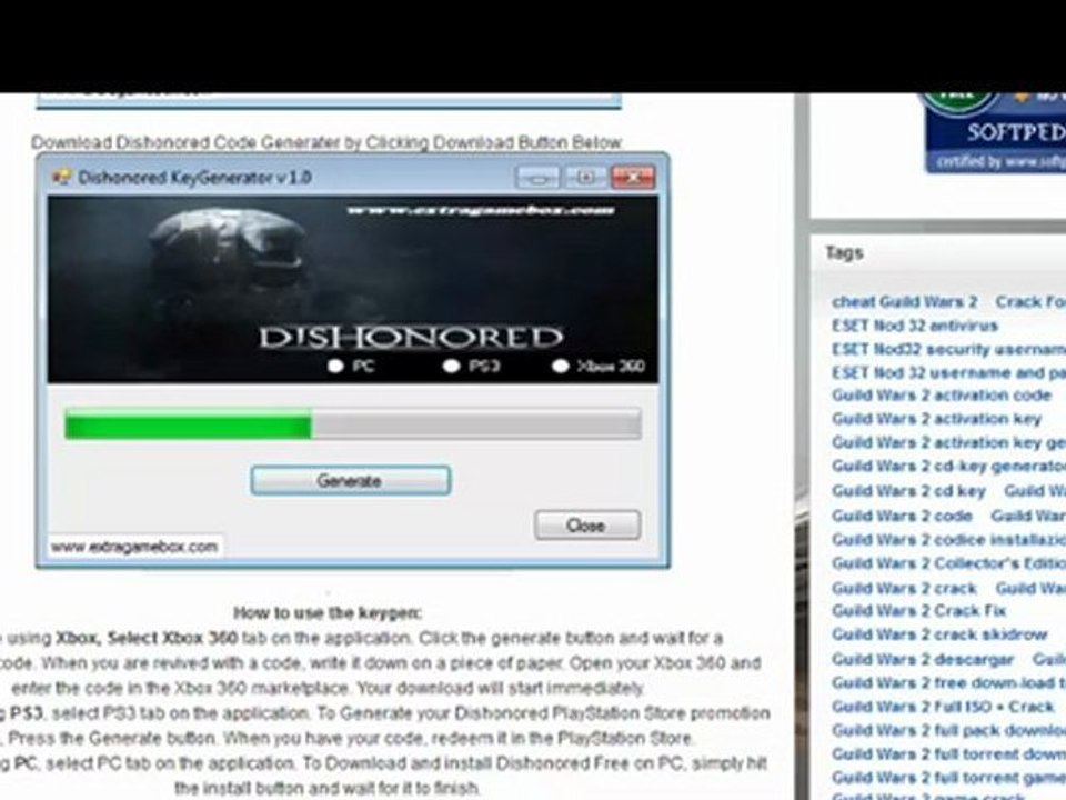 Dishonored  KEYGEN STEAM   (Official video)
