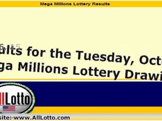 Mega Millions Lottery Drawing Results for October 9, 2012
