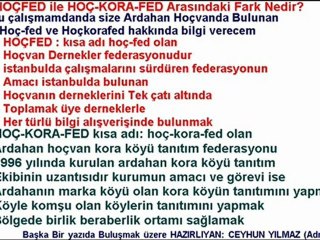 Hoçfed ile Hoç-kora-fed  Arasındaki Fark Nedir ? Ardahan Hoçvan Haberleri