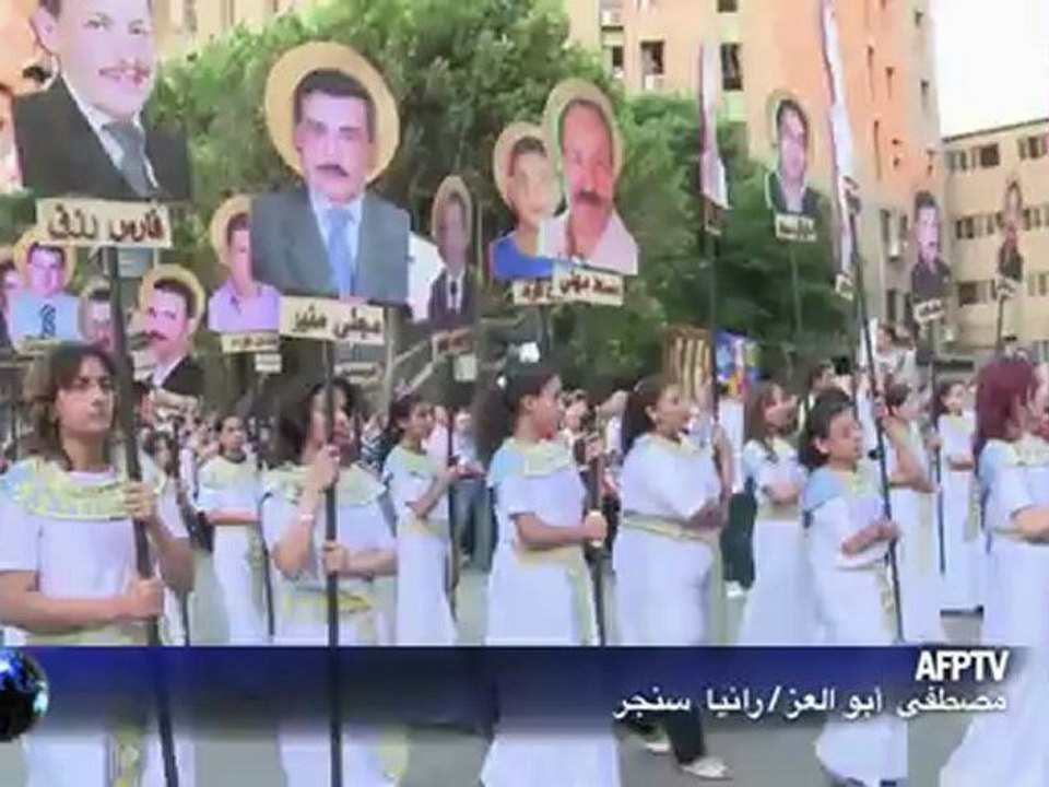 تظاهرة في مصر لاحياء ذكرى اقباط قتلوا في احتجاجات العام الماضي