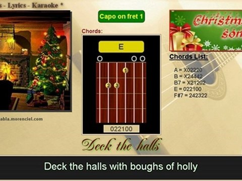 Chords and lyrics - Deck the hall (Cover) (Karaoke, no vocal)