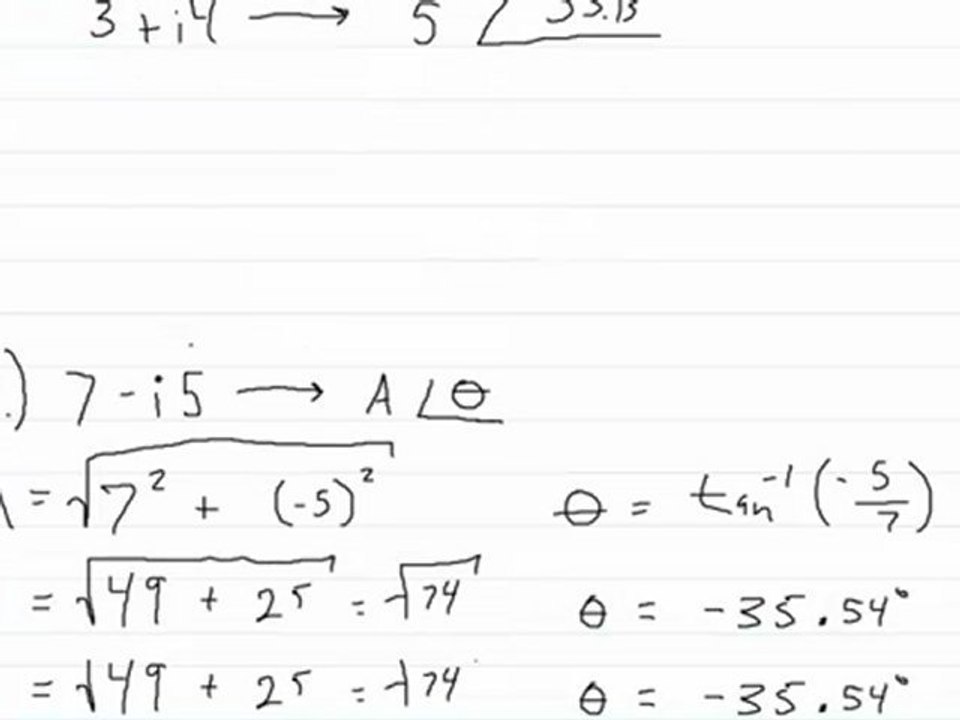 Converting Imaginary to Polar Coordinates