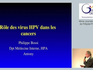 "Rôle des virus HPV dans les cancers" par le Docteur Bossi