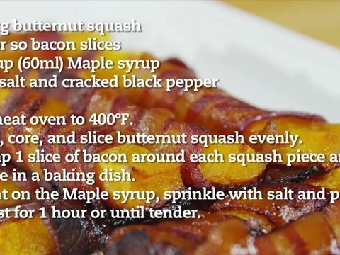 bacon wrapped maple glazed roasted butternut squash recipe