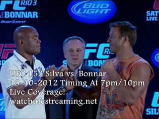 The Live UFC 153 Fight- Silva vs Bonnar Sat 13 Oct