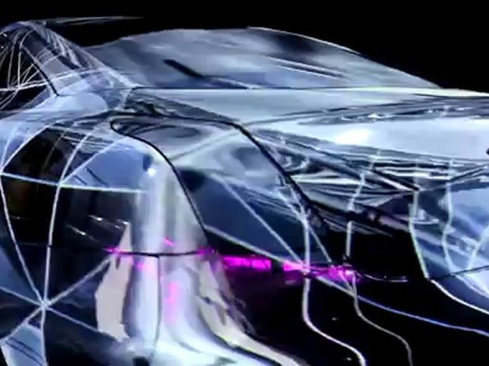 3D Mapping on a transparent Jaguar car Full HD - City Sequence