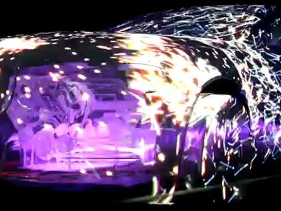 3D Mapping on a transparent Jaguar car Full HD - Night Sequence