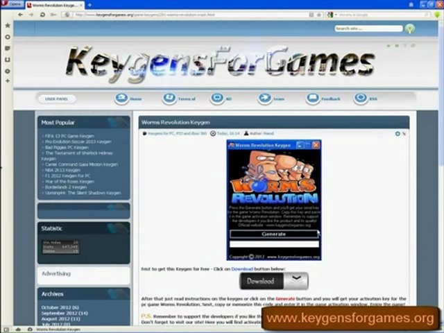 Worms Revolution Keygen No Virus